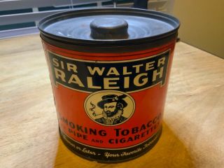 Vintage Sir Walter Raleigh Smoking Tobacco Collectible Tin