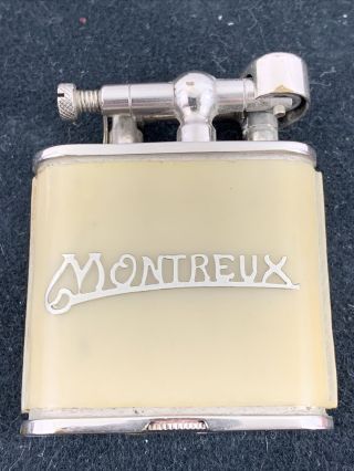 Vintage Lift Arm Pocket Lighter With Celluloid Wrap - Montreux Switzerland