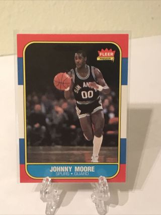 1986 Fleer Basketball Johnny Moore 76