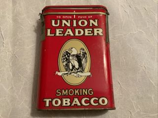 Vintage Union Leader Smoking Tobacco Pocket Tin Series 118