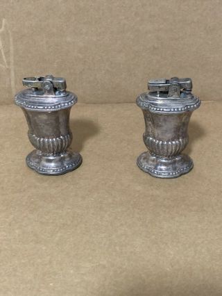 - Antique 1940s Ronson Mayfair Silver Plated Cigarette Table Lighters,  Pair