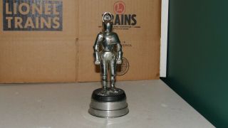 Collectible Vintage Knight In Armor Metal Table Lighter With Music Box 8 Inches