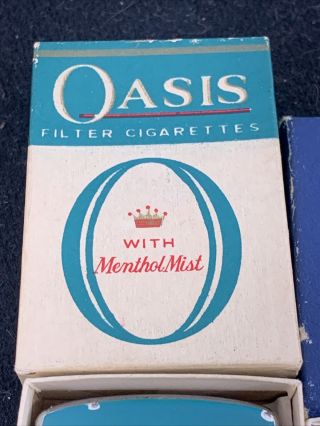 2 Vintage Flip Top Pocket Lighters With Boxes - Oasis Cigarettes & Armour Meats 3