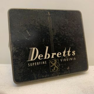 Vintage Black Debretts Cigarette Tobacco Tin Art Deco Case Stash Dutch