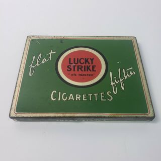 Vintage Lucky Strike Cigarette Flat Tin Fifties