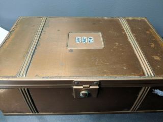 Vintage Brass And Wood Cigar Box Very Rare