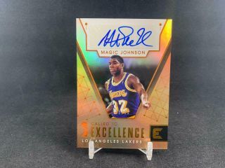 2017 - 18 Panini Essentials Magic Johnson Called To Excellence Auto 8/49 Lakers