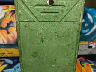 Vintage Antique Tin Metal Wall Mount Match Box Holder - Green Patina 3