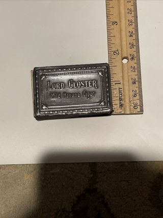 Lord Gloster Cigar Vintage Antique Metal Matchbox Holder