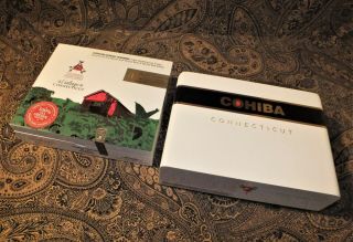 Cohiba Connecticut & Montecristo White Series Wooden Cigar Boxes Crafts Purses