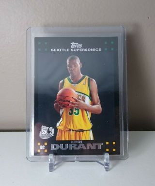 Kevin Durant Topps Rookie Rc Black 2007 - 08 Seattle Supersonics 50th Anniversary