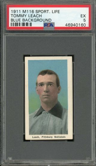 1911 M116 Sporting Life Tommy Leach Pirates " Blue " Psa 5