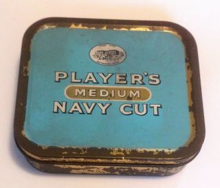 Early English Tobacco Tin Advertising Players Medium Navy Cut Tobacco 2 Oz Tin