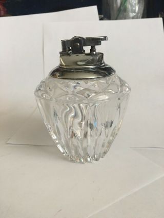 Vintage Cut Crystal Lighter Butane From Japan For Cigars Or Anything