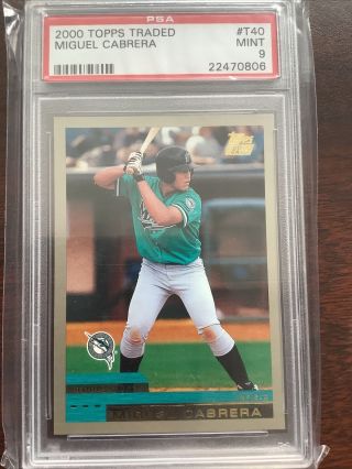 2000 Topps Traded Miguel Cabrera Rookie Card Psa 9