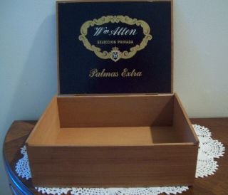 Vintage Wm Allen Wood Cigar Box - Seleccion Privada Palmas Extra