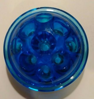 Vintage Aqua Blue Glass Flower Frog 3.  5 
