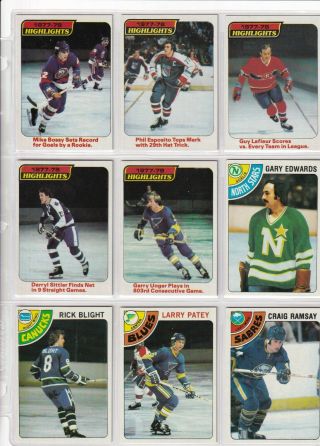 1978 - 79 Topps Complete Set 1 - 264 Bossy Rookie Rc