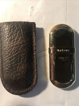 Vintage Lighter Marlboro Brass No.  6 Lighter In Leather Pouch 50s