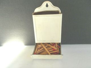 Vintage Tin Match Stick Holder,  Wall Mount