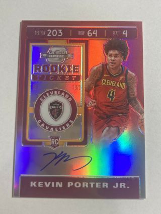 2019 - 20 Contenders Optic Season Ticket Red Kevin Porter Jr.  Auto 5/149 Rc Rookie