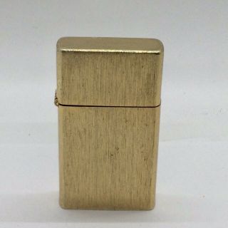 Vintage 14k Gold Plated Slim Fliptop Unbranded Lighter,