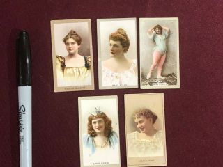 5 Kinney Bros Sweet Caporal Cigarette Tobacco Cards High Grades Flat G2