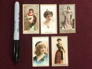 5 Kinney Bros Sweet Caporal Cigarette Tobacco Cards High Grades Flat G1