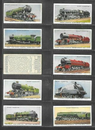 Wills 1936 Interesting (railway) Full 50 Card Set  Railway Engines