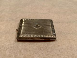 Vintage Signed Ns Silver Plated Cigarette Holder Storage Case Box Pendant
