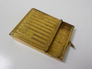 Vintage Art Deco Brass Pocket Matchbook Holder Case Dr63