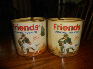 2 Friends Smoking Tobacco Tins Man And His Dog Lorillard Co.