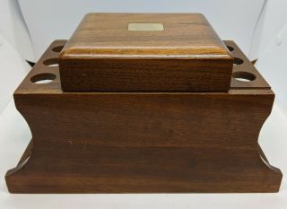 Vintage 6 Tobacco Pipe Stand With Humidor Pre - Owned