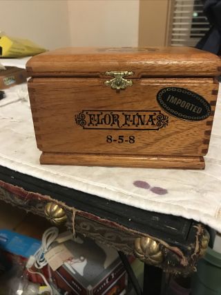 Cigar Box Flor Fina 8 - 5 - 8 Natural A Fuente Empty Wood Stash Box Crafts