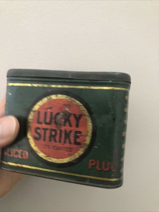 Vintage Lucky Strike Sliced Plug Tin Litho Tobacco Tin