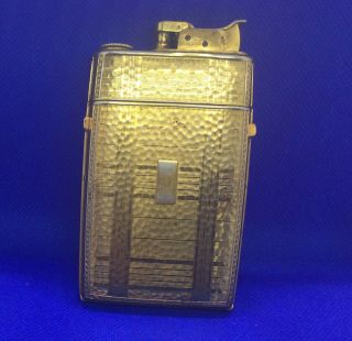 Vintage Evans Art Deco Lighter And Cigarette Case Combo “trig - A - Lite” Pat.  80179