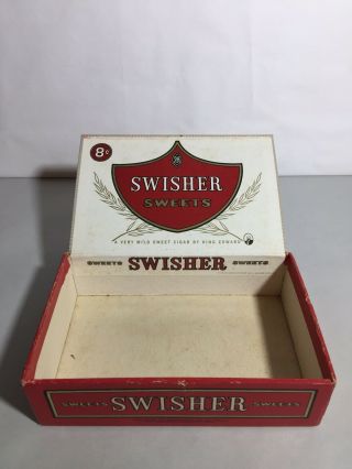 Vintage Swisher Sweets Red Empty Cigar Box 1970s 2