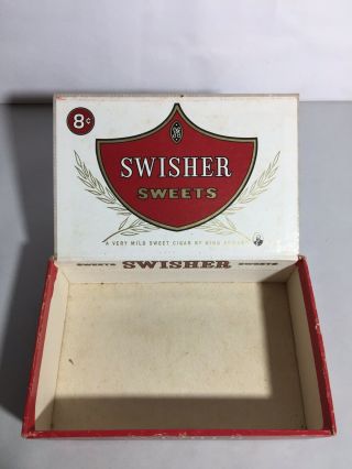 Vintage Swisher Sweets Red Empty Cigar Box 1970s 3