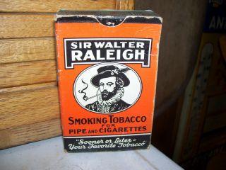 Old Sir Walter Raleigh Smoking Tobacco For Pipe & Cigarettes Box Louisville,  Ky.