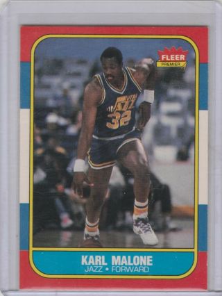 1986 87 Fleer 68 Karl Malone Rookie Utah Jazz Lakers Hall Of Fame