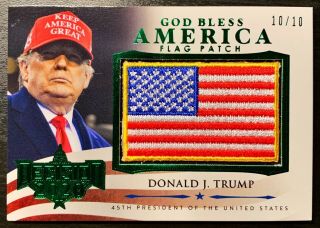 2020 Leaf Decision Day Donald Trump God Bless America Flag Patch 10/10 Green Sp