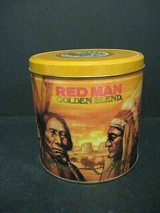 Vtg 1988 Red Man Golden Blend Limited Edition Collectible Indian Tobacco Tin