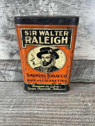 Vintage Sir Walter Raleigh Smoking Tobacco For Pipe And Cigarette Tin