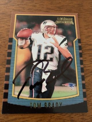 Tom Brady England Patriots Hand Signed Autographed Football Card