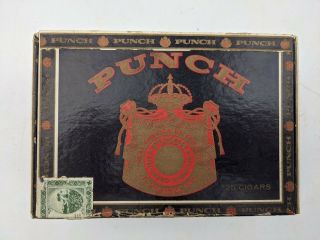 Punch Real Fabrica De Tabaccos Imported Vintage Long Filler Wooden Cigar Box