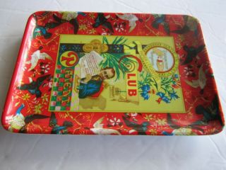 Club Modiano Cigarette Papers Melamine Rolling Tray 1970s Italy,  6 " X 4.  25 "