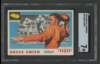 1955 Topps All - American Football Card - 19 Bruce Smith,  Sgc 7 Nm