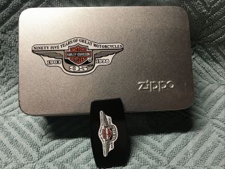 Zippo Harley Davidson 95th Anniversary Tin.  Knife But No Lighter