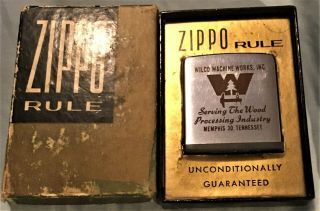 Zippo Rule Wilco Machine Memphis Tennessee W/box