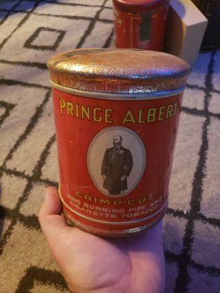 Vintage Prince Albert Crimp Cut Smoking Tobacco Tin Can (empty)